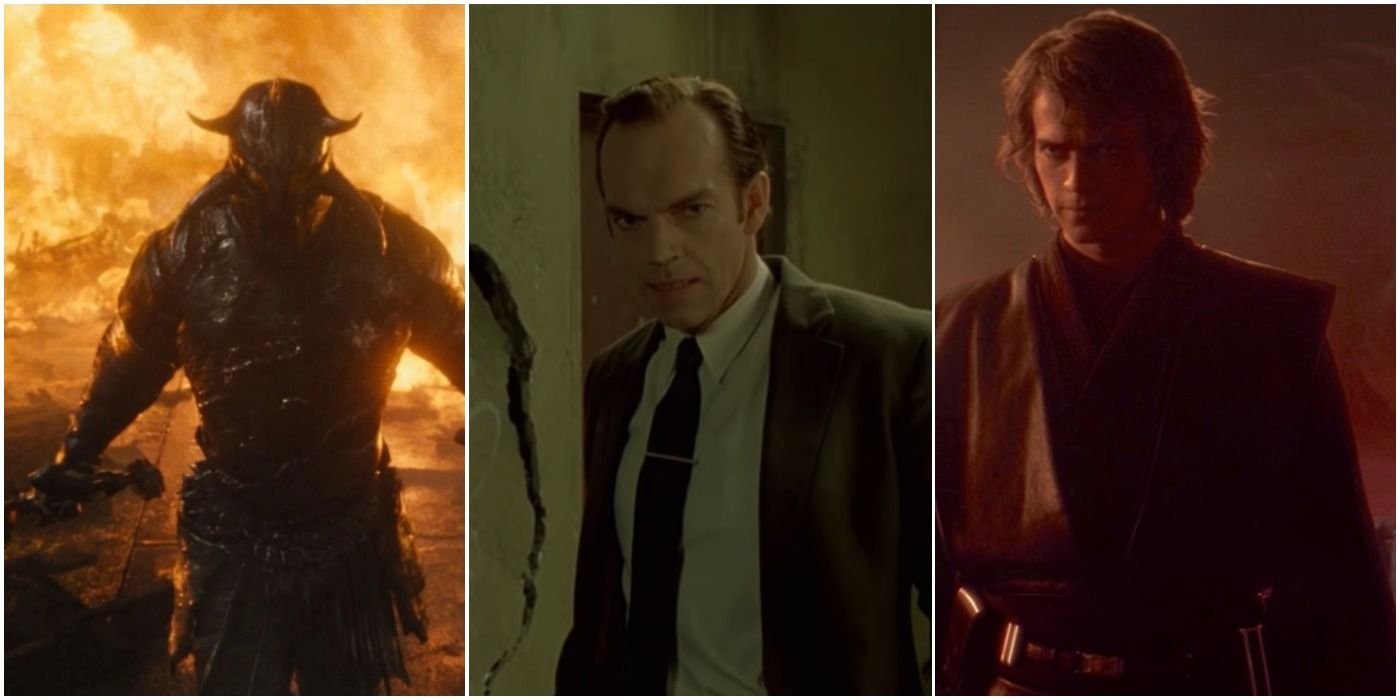 Villains defeated single-handedly list featured image Ares Agent Smith, Anakin Skywalker, and Wonder Woman from The Matrix Star Wars Episode III Revenge of the Sith