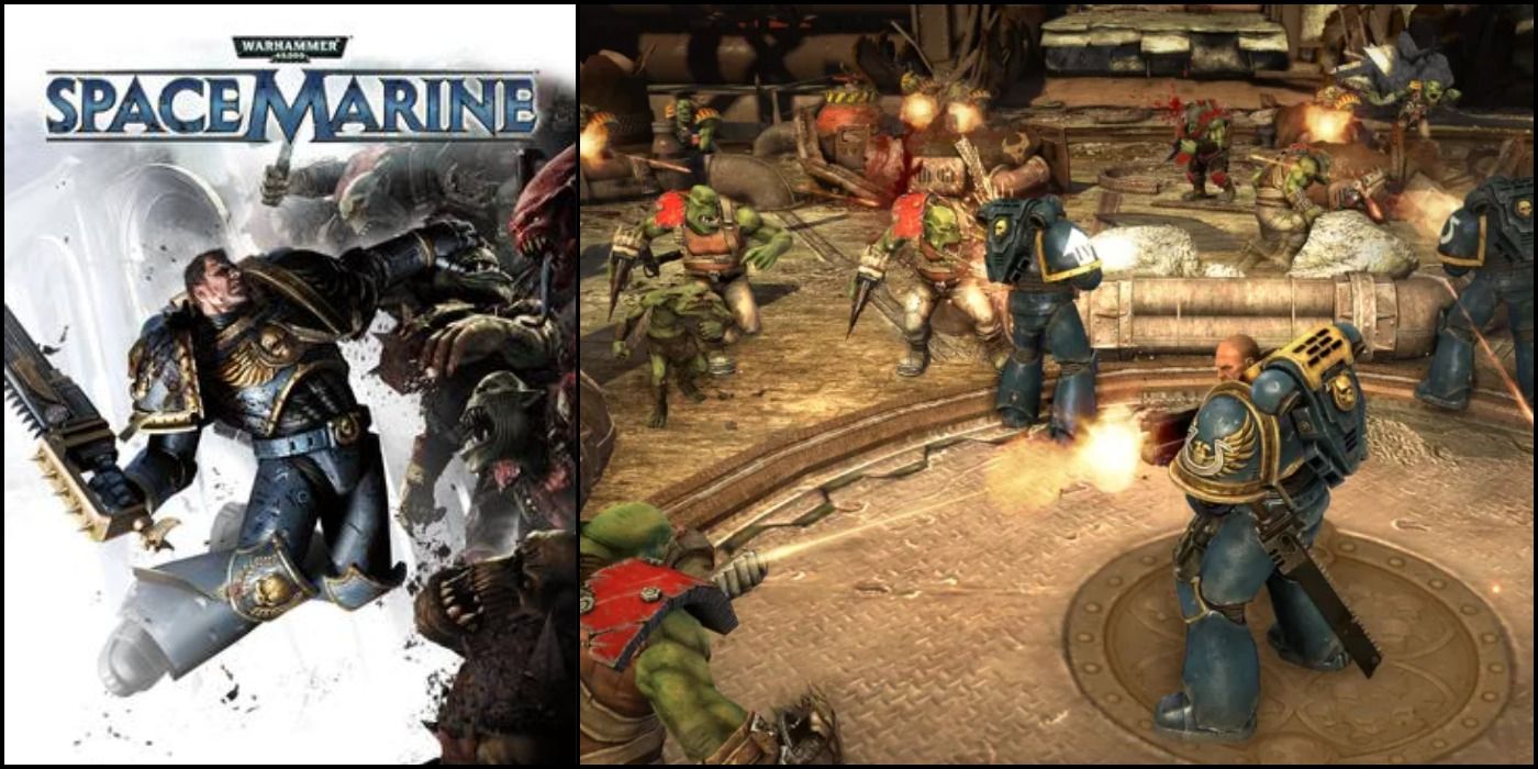 Warhammer 40,000 Space Marine cover and gameplay