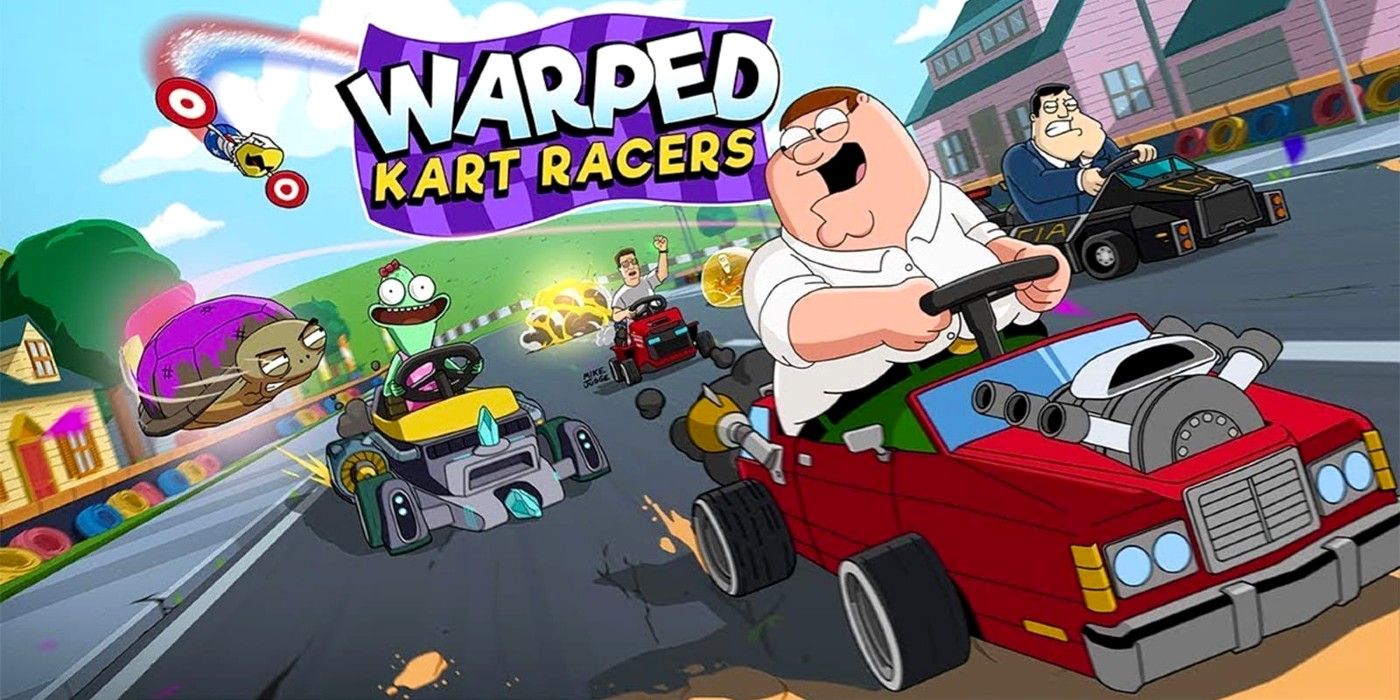 Promotional image for Warped Kart Racers, available via Apple Arcade.