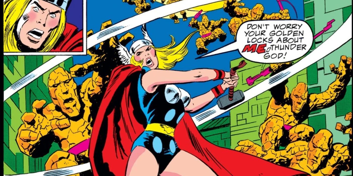 Jane Foster as Thor fighting the Kronans in Marvel's What If...? comic