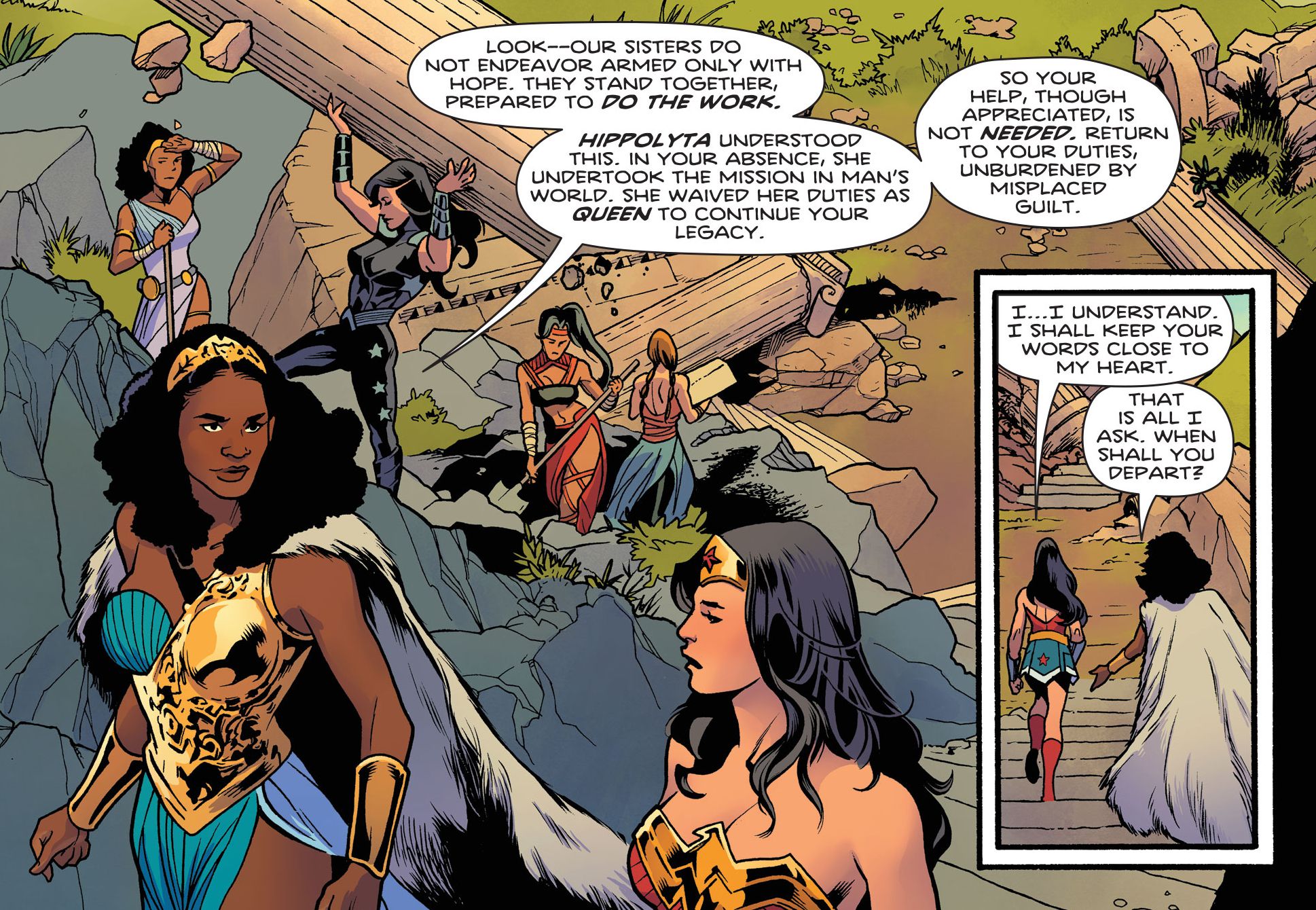 Wonder Woman talks with Nubia
