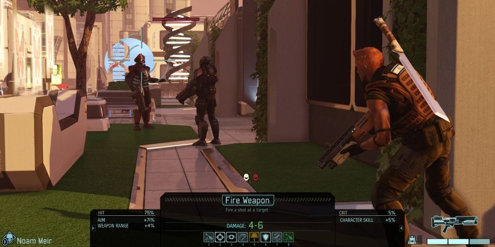 A player taking a shot in XCOM 2 game