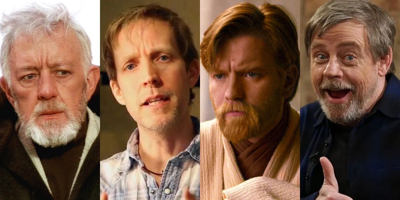 Star Wars Obi-Wan Kenobi actors: Alec Guiness, James Arnold taylor, Ewan Mcgregor and Mark Hamill