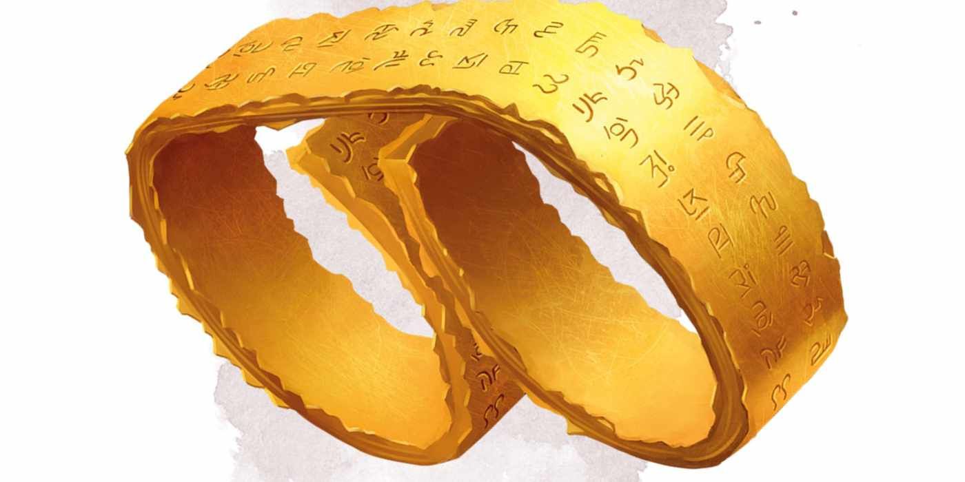 dnd ring of spell storing a two fingered golden ring