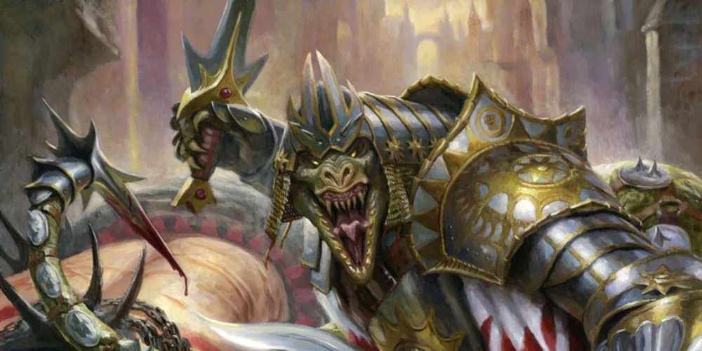 Dnd Viashino em Ravnica em Paladin Garb com Boros Colors