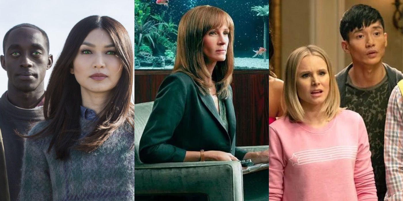 gemma chan in humans, julia roberts in homecoming, kristen bell in the good place