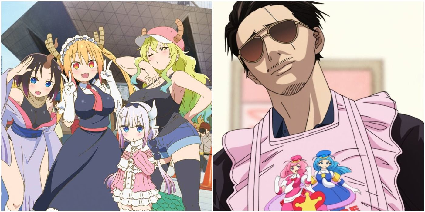 split image of way of the househusband and dragon maid