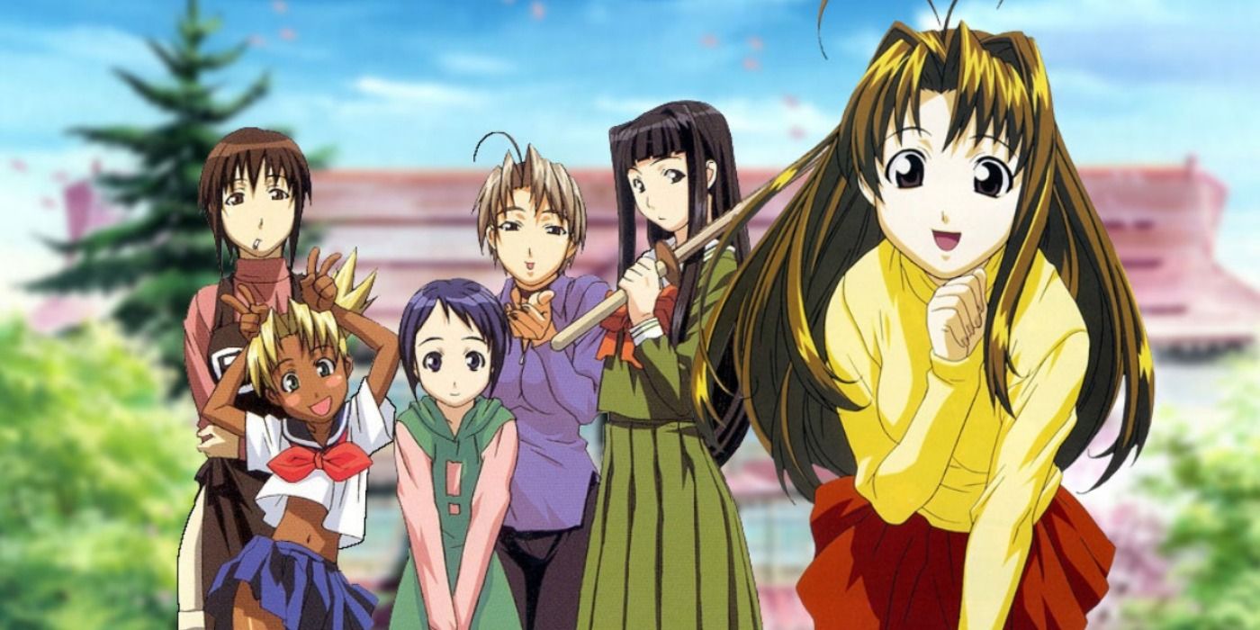 The main girls from Love Hina standing together.