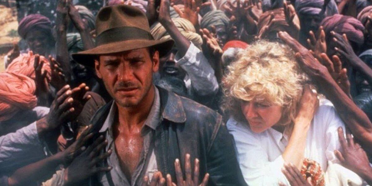 Indy being crowded in Temple of Doom