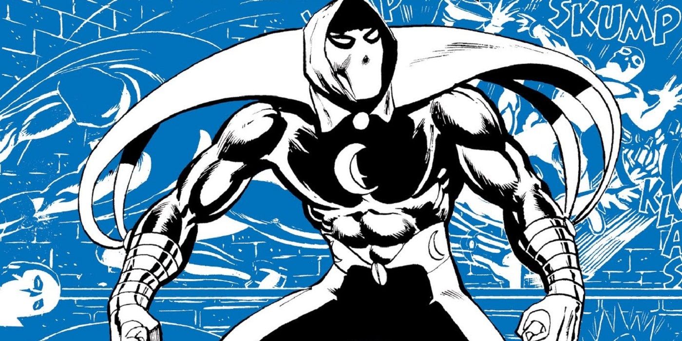 An image from Moon Knight's depiction in the Who's Who of the Marvel Universe.