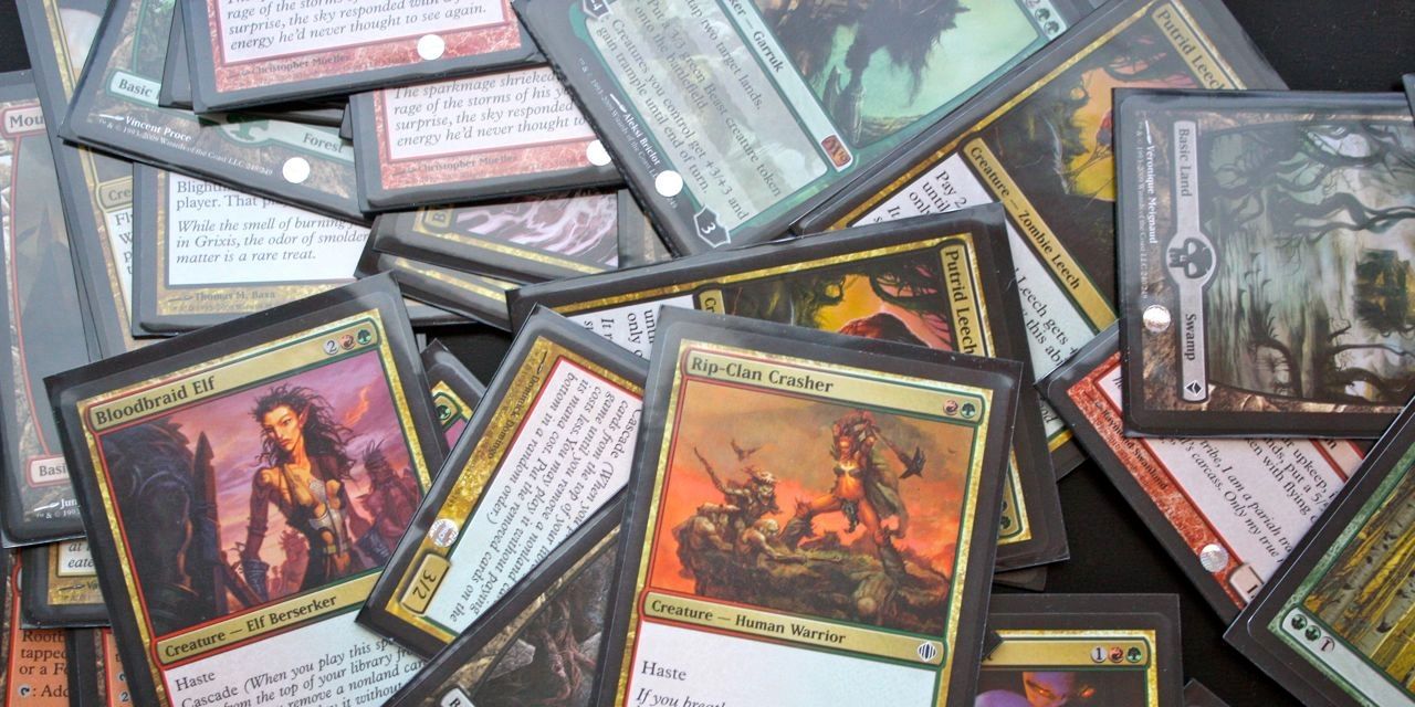 An image of Magic: The Gathering cards spread out.