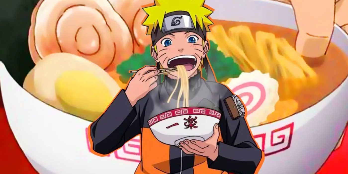 Naruto eating Ichiraku Ramen in Naruto.