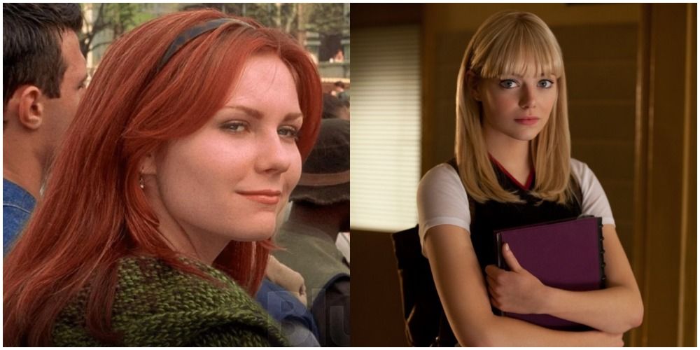Mary Jane and Gwen Stacy from the Sam Raimi and Marc Webb Spider-Man movies 