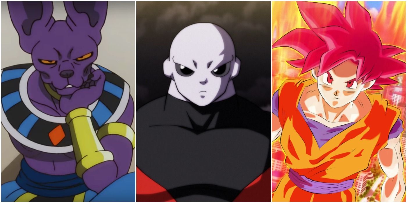 Featured image for an article about things that the Dragon Ball Super anime did better than the manga; a split image depicts Beerus, Goku, and Jiren in Akira Toriyama's Dragon Ball Super.