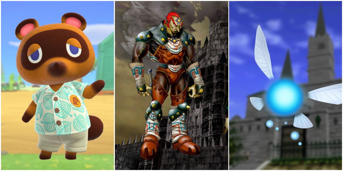 Tom Nook from Animal Crossing, Ganon from The Legend of Zelda, Navi from Ocarina of Time