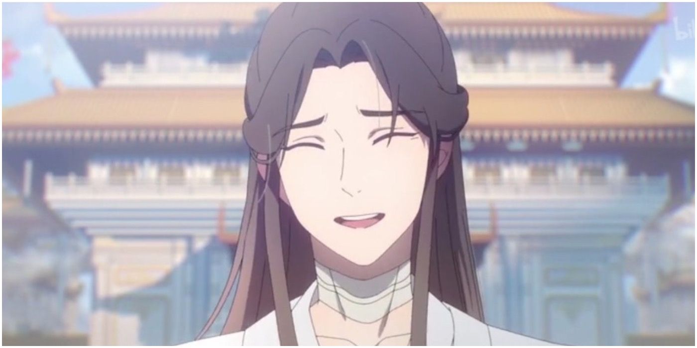 Xie Lian smiling in Heaven Official's Blessing.