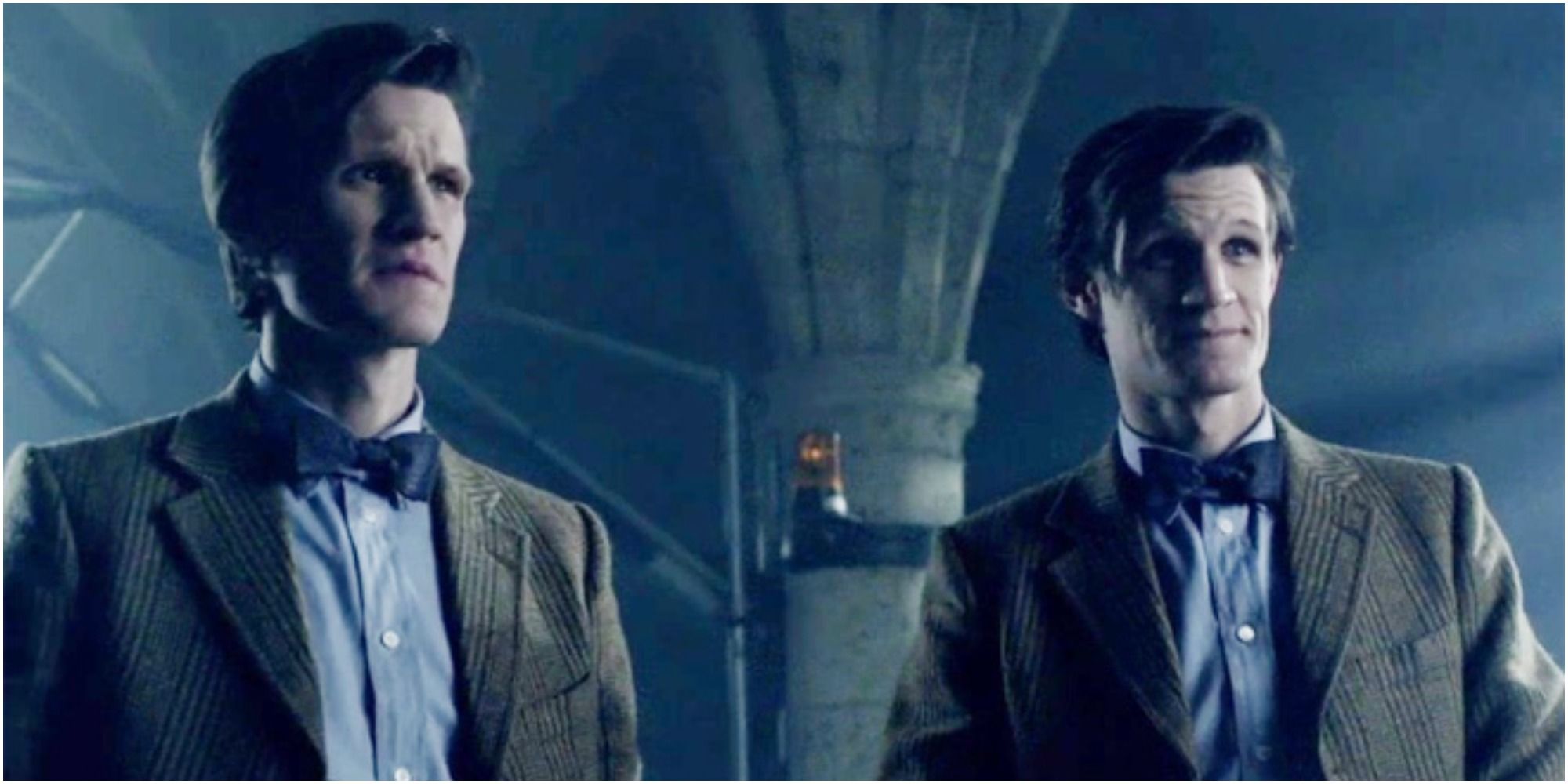The Eleventh Doctor and his doppelganger in Doctor Who.