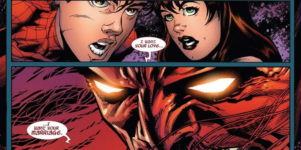 Mephisto wants Spider-Man and Mary Jane's marriage in Marvel Comics' One More Day.