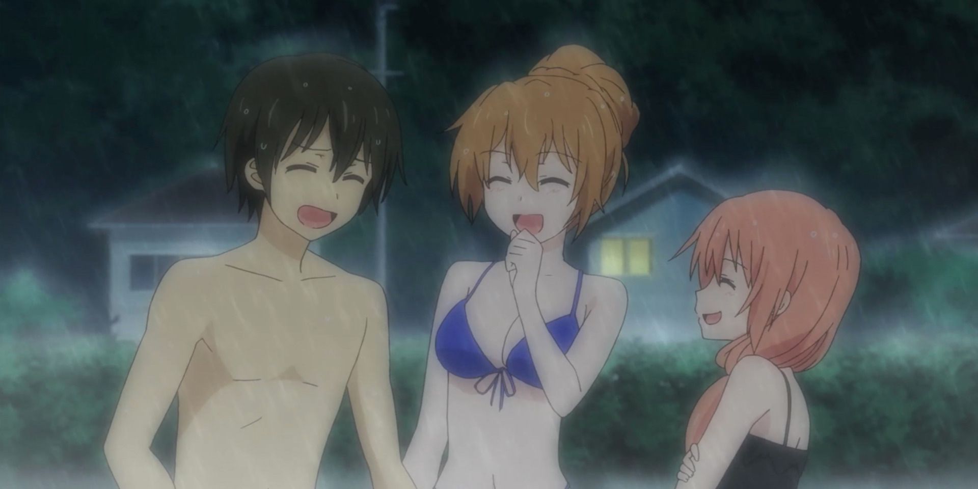 the cast of Golden Time at the beach