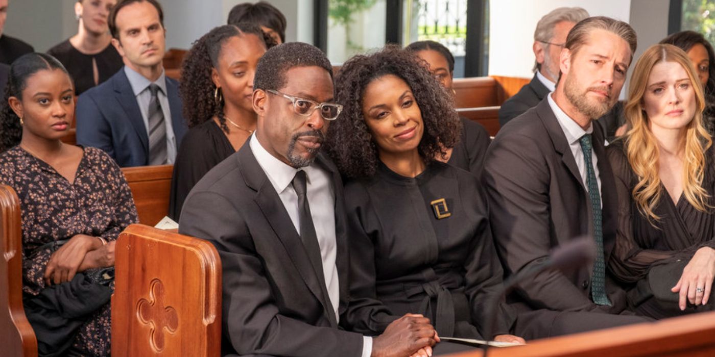 Randall, Rebecca, Deja, Kevin, Sophie and Other at Funeral in This Is Us