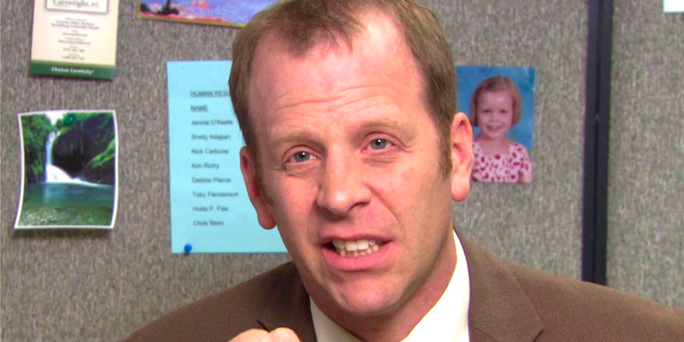 Toby Flenderson grimacing in The Office