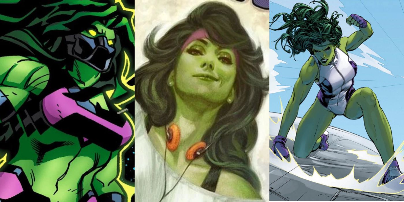 Various depictions of She Hulk in Marvel Comics