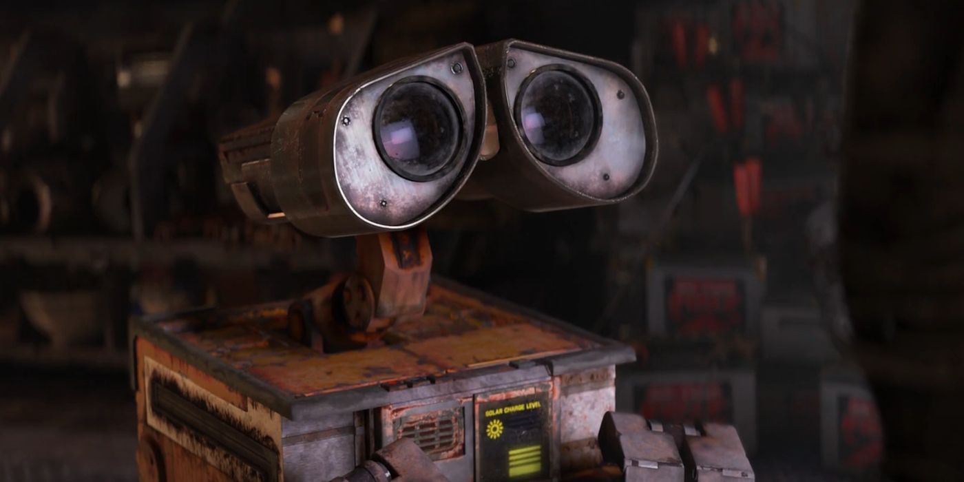 WALL-E watching a romcom.