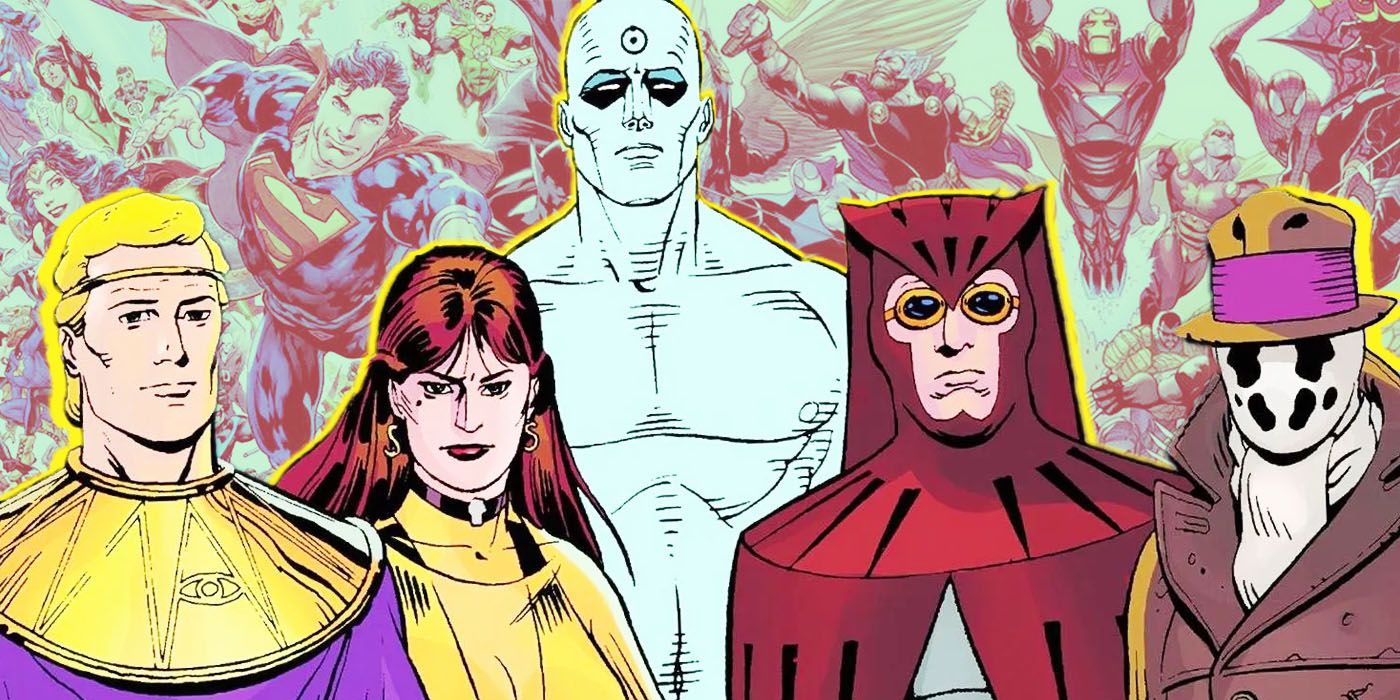 An image of the main Watchmen characters from DC Comics