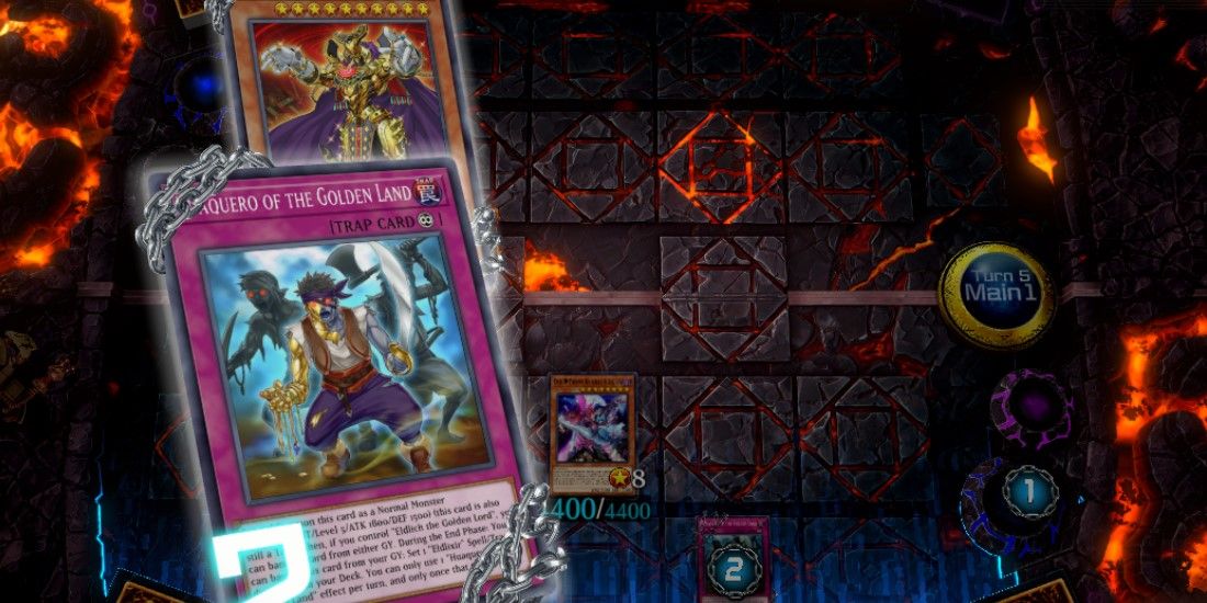 Cartas sendo jogadas em Yugioh Master Duel