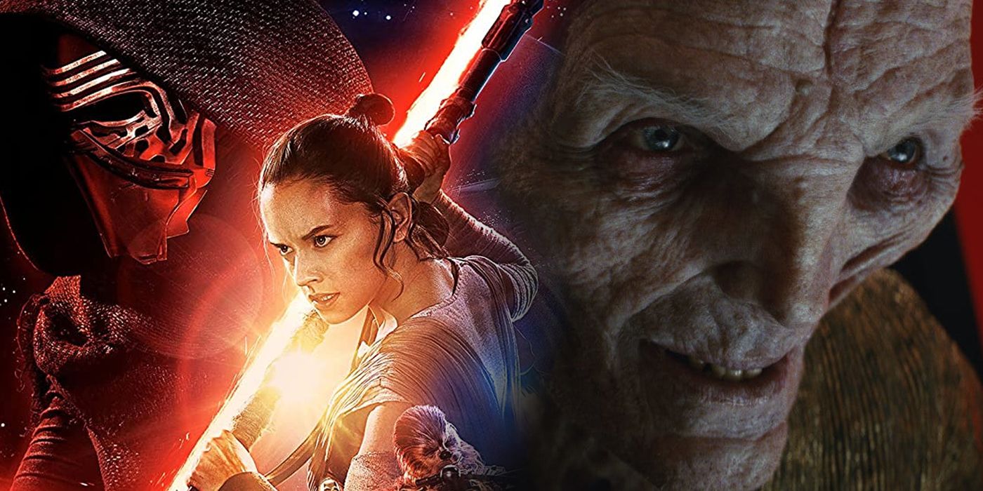 Kylo Ren, Rey Skywalker and Supreme Leader Snoke from Star Wars' sequel trilogy