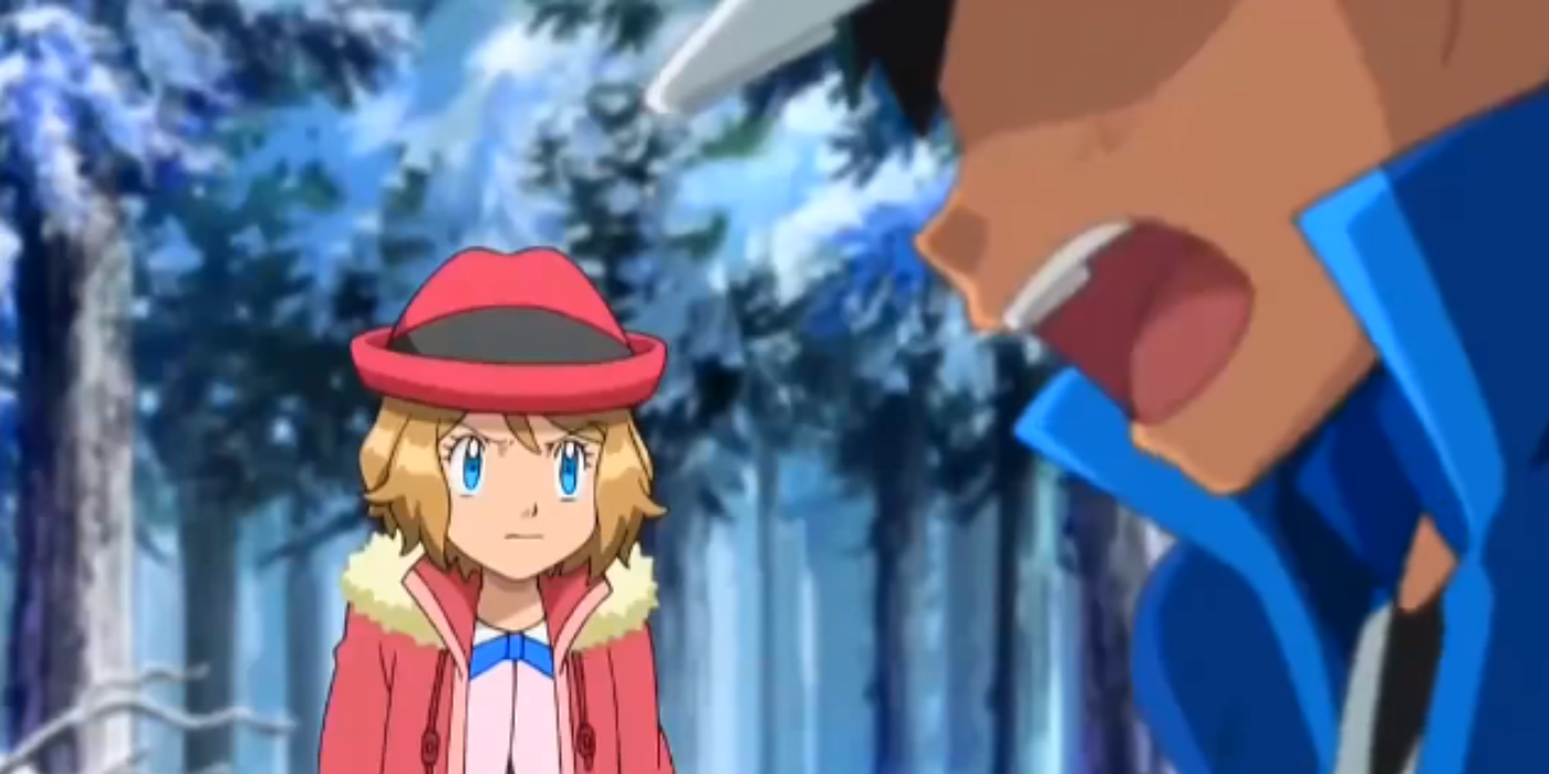 Ash yelling at Serena in the Pokémon Anime