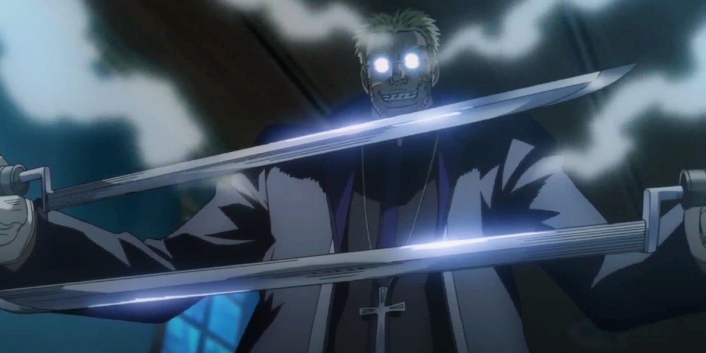 Alexander Anderson Blocks Bullets In Hellsing Ultimate