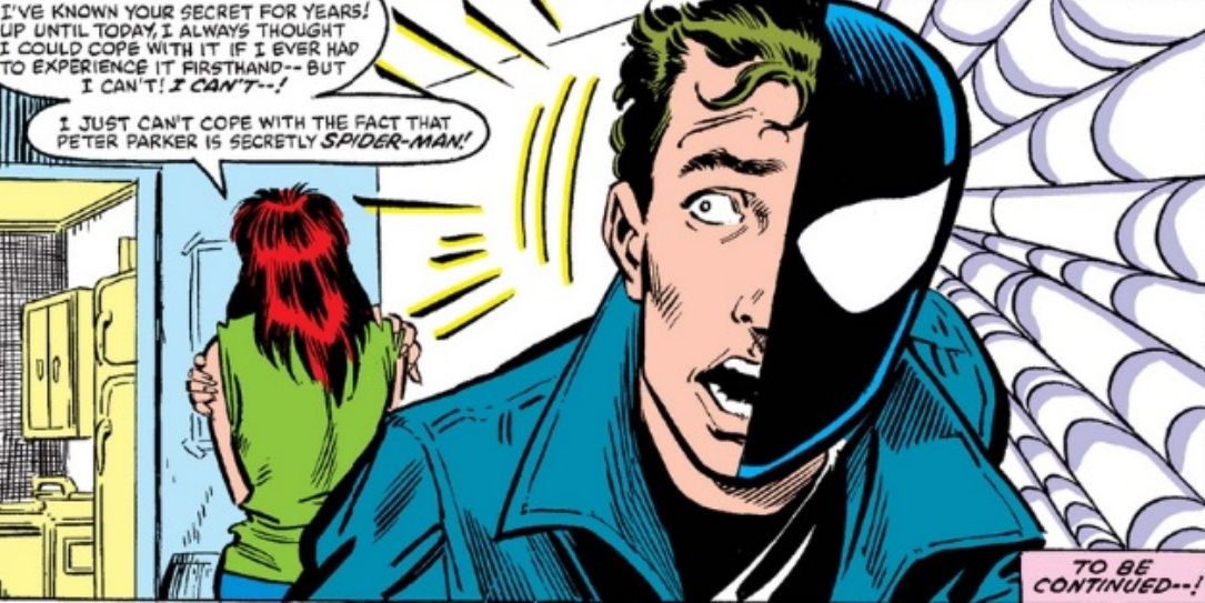 Mary Jane and Peter Parker's identity as Spider-Man