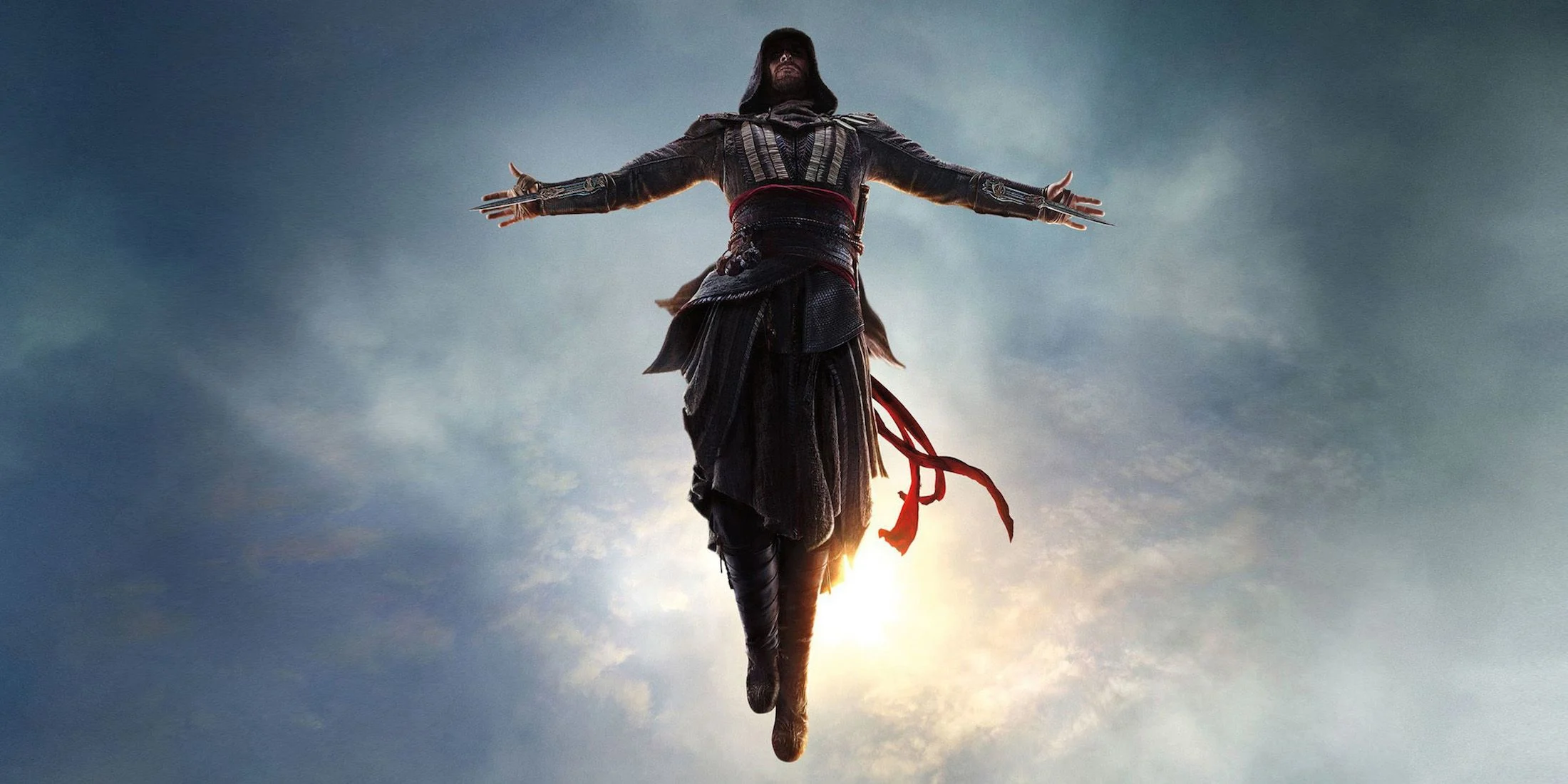 Michael Fassbender doing the leap in Assassin's Creed