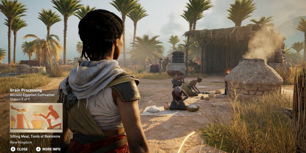 A player exploring Ancient Egypt in Asssassin's Creed Origins Discovery Tour