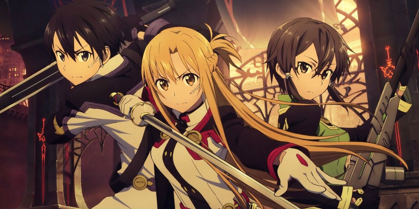 Asuna leads the fight in Sword Art Online.