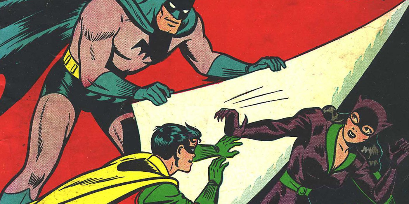 Batman and Robin pursue Catwoman
