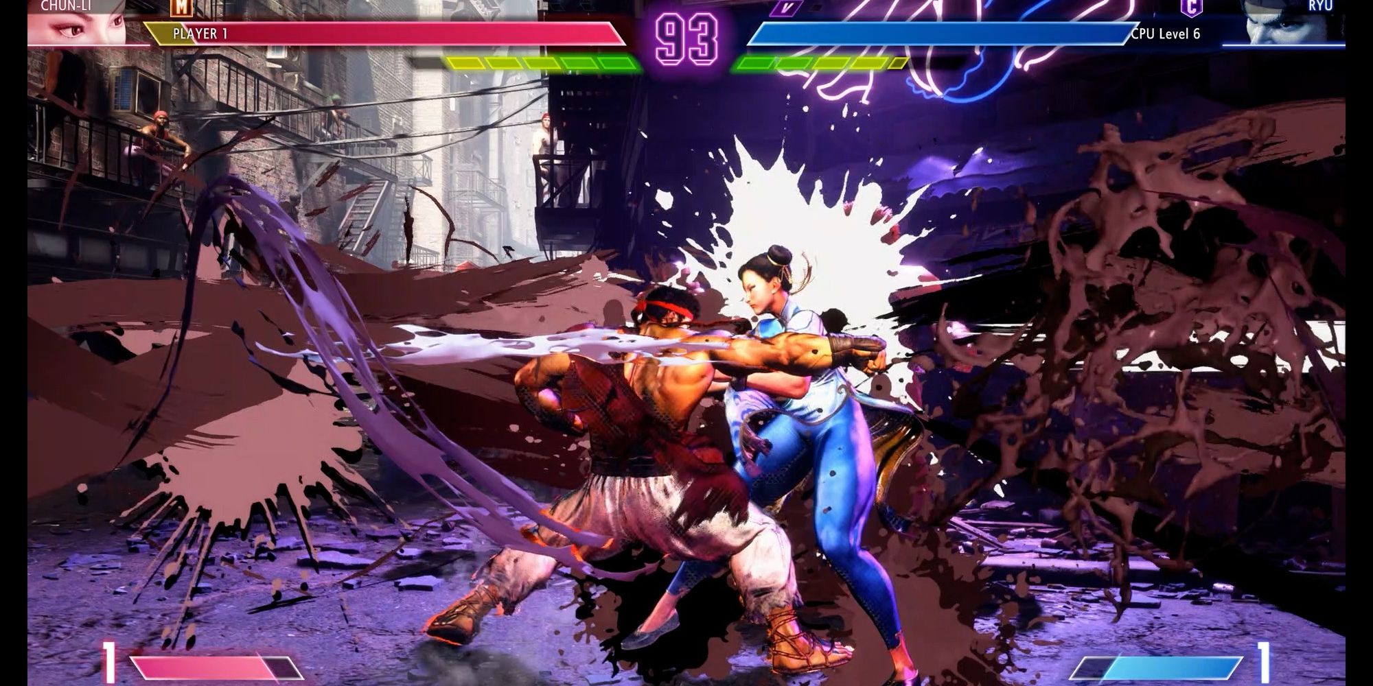 Chun-Li battles Ryu in Street Fighter 6