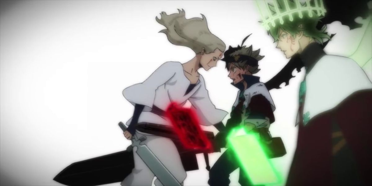 Black Clover - Licht taking Asta's sword before he can react