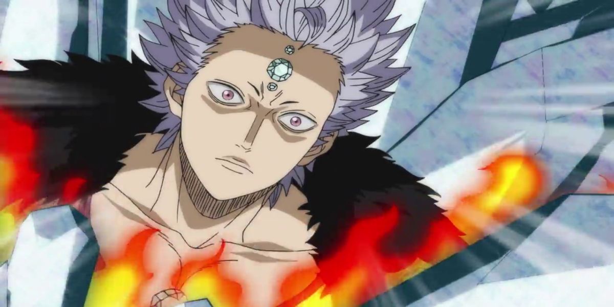 Black Clover - Mars with crystals embedded in his forehead