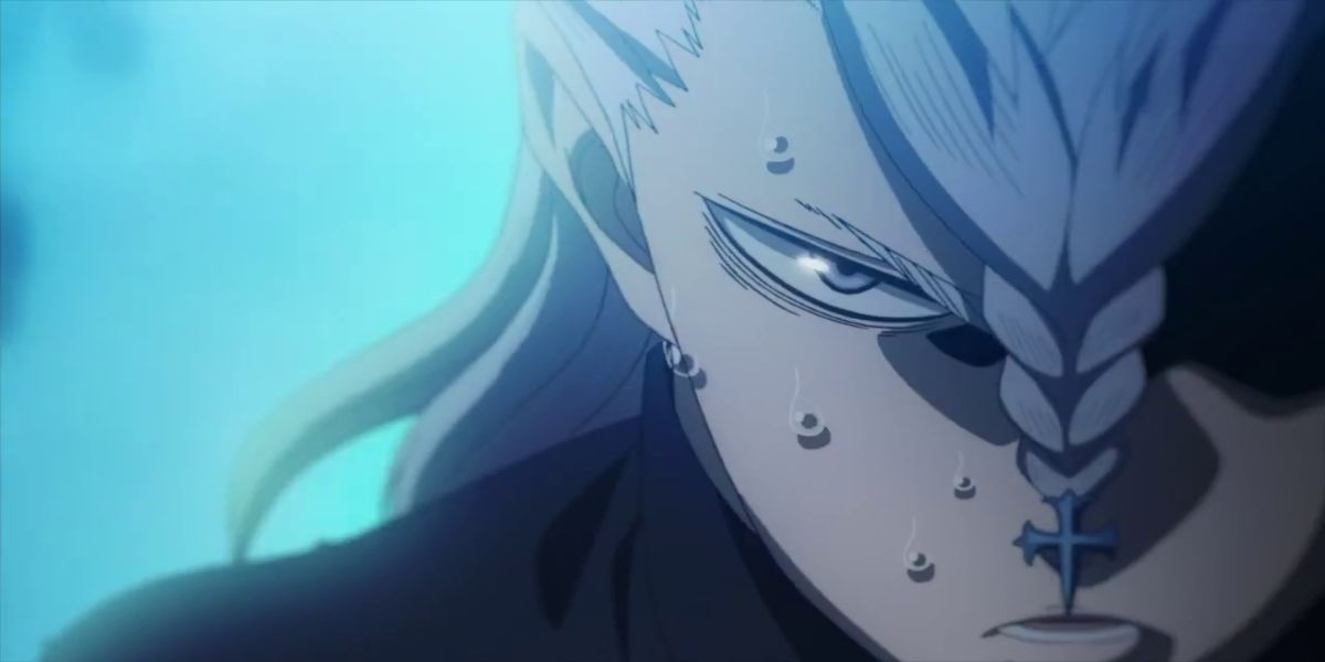 Black Clover - Nozel getting serious and surrounded by blue aura