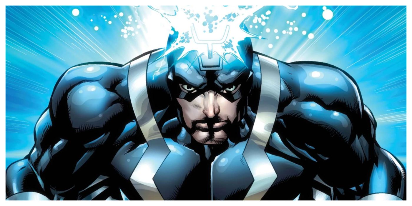 Blackagar Boltagon, aka Black Bolt, his fork glowing with energy In Marvel Comics