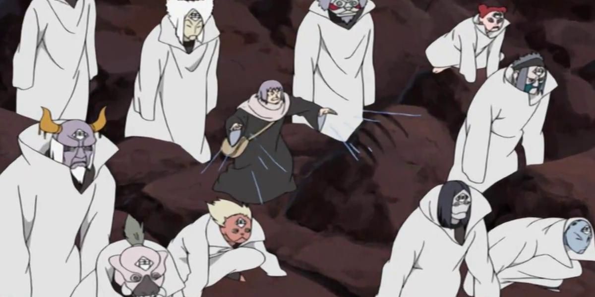 Chiyo using Secret White Move: Chikamatsu's Ten Puppets in Naruto