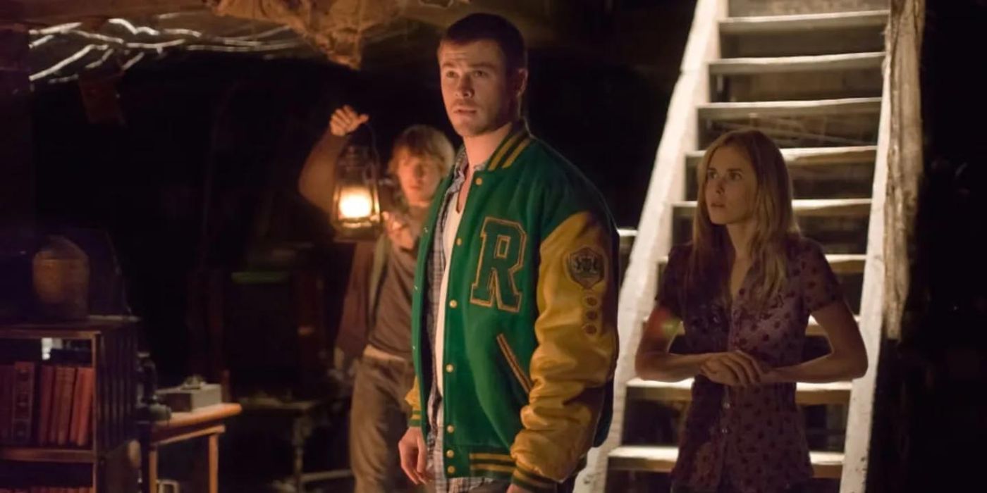 Chris Hemsworth in the basement of the Cabin In The Woods.