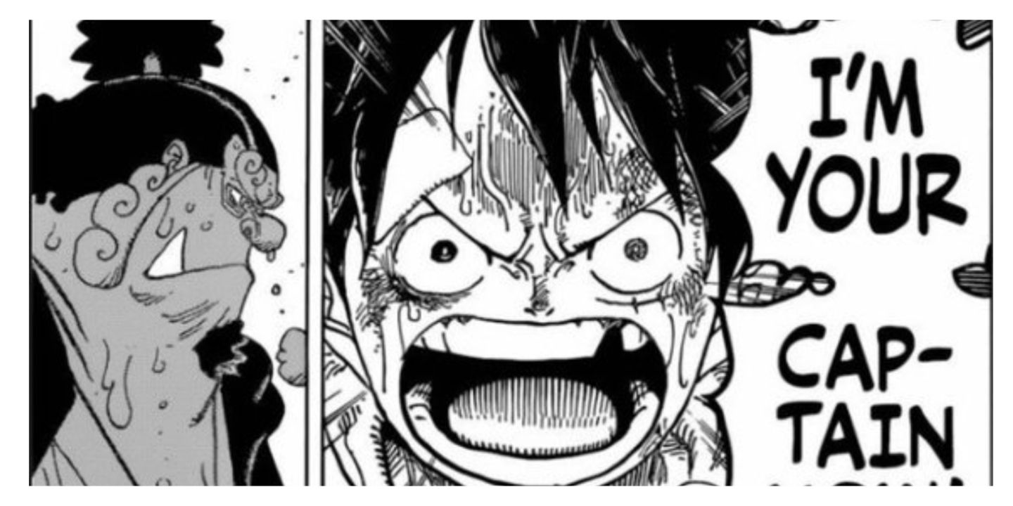 Jinbe e Luffy em Whole Cake Island em One Piece Manga