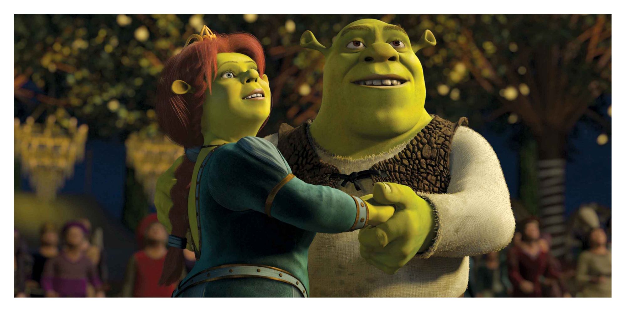 Shrek and Fiona at the end of Shrek 2