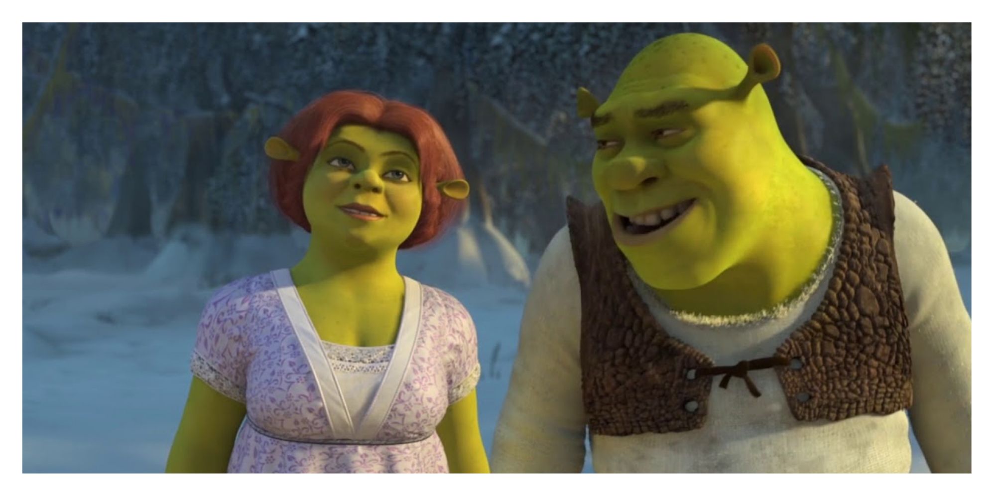 Shrek and Fiona in the Shrek christmas special, Shrek the Halls