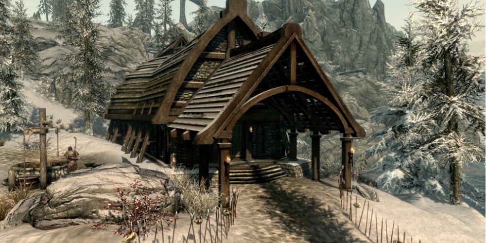 Thirsk Mead Hall, located on the island of Solstheim, in The Elder Scrolls V: Skyrim - Dragonborn
