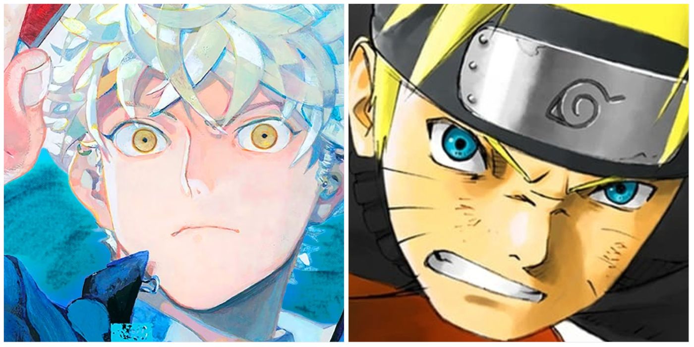 split image of Naruto and Blue Period