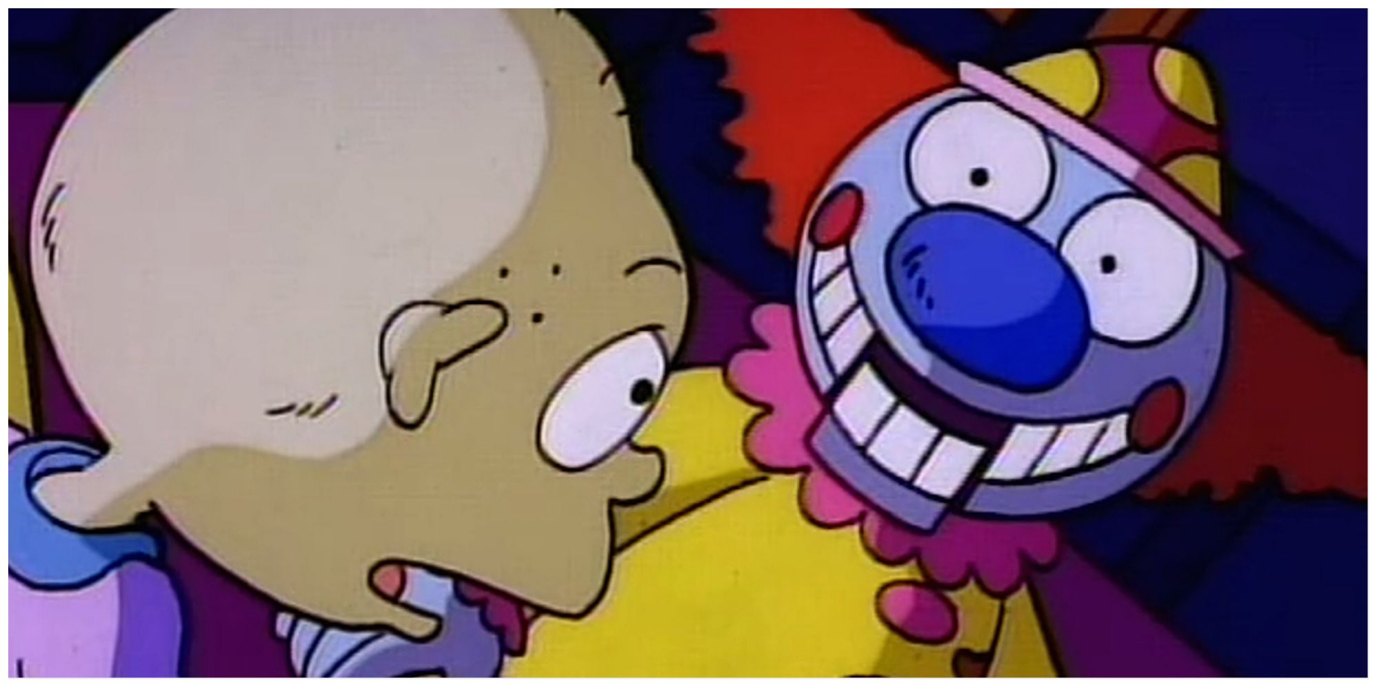 Tommy Pickles and Mr. Friend from the Rugrats episode the mysterious mr. friend
